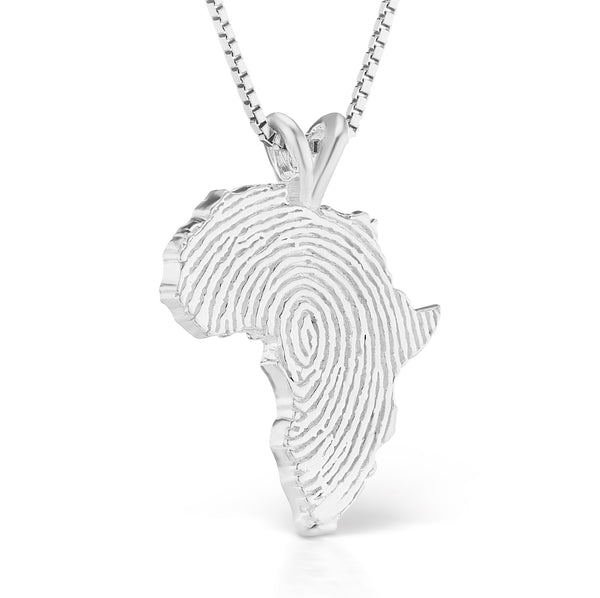 Baguette Real Genuine Silver Africa Continent Map Charm Pendant Chain shops Set 1.55''