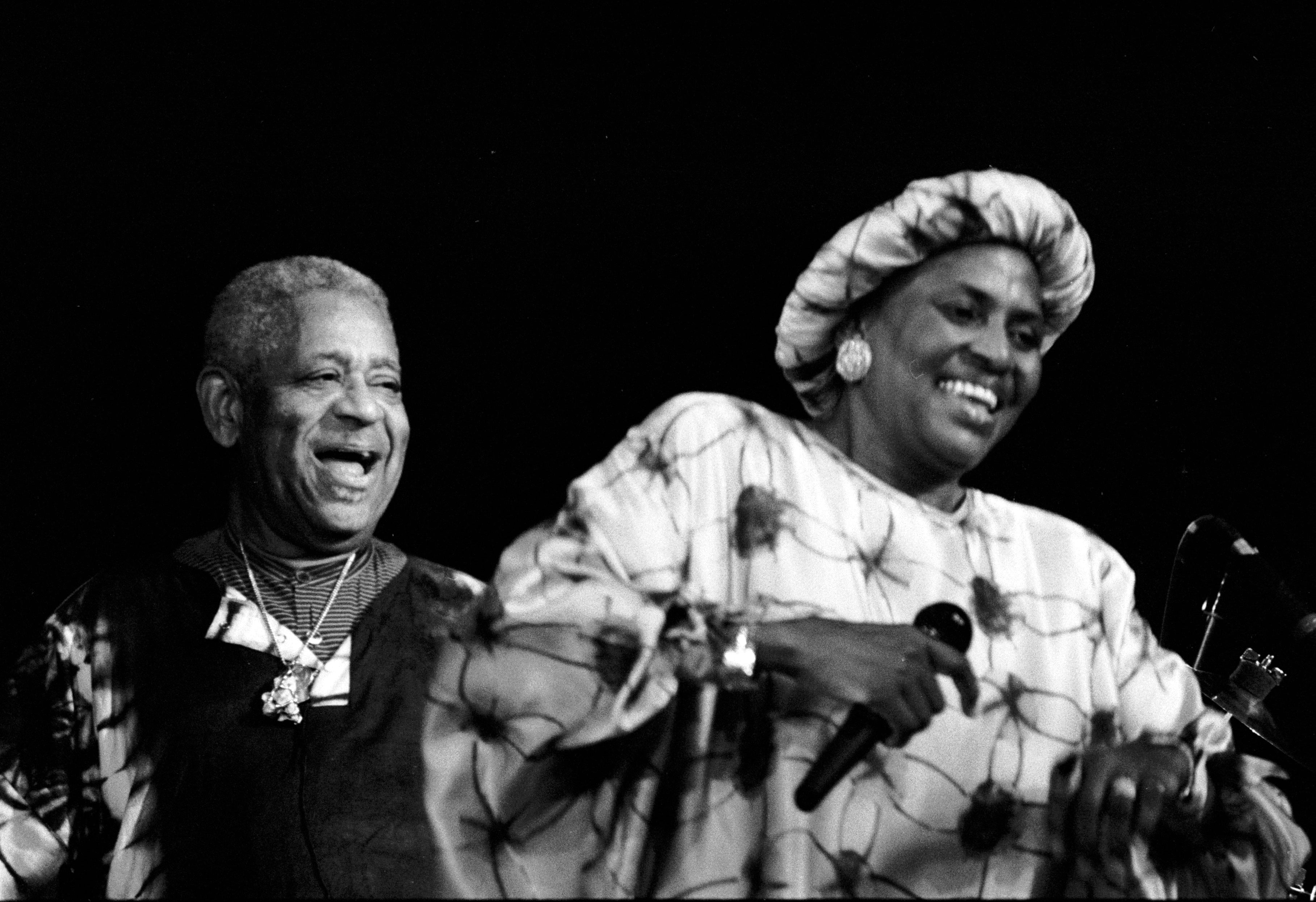 South African Singer and Activist Miriam Makeba with Musician Dizzy Gillespie