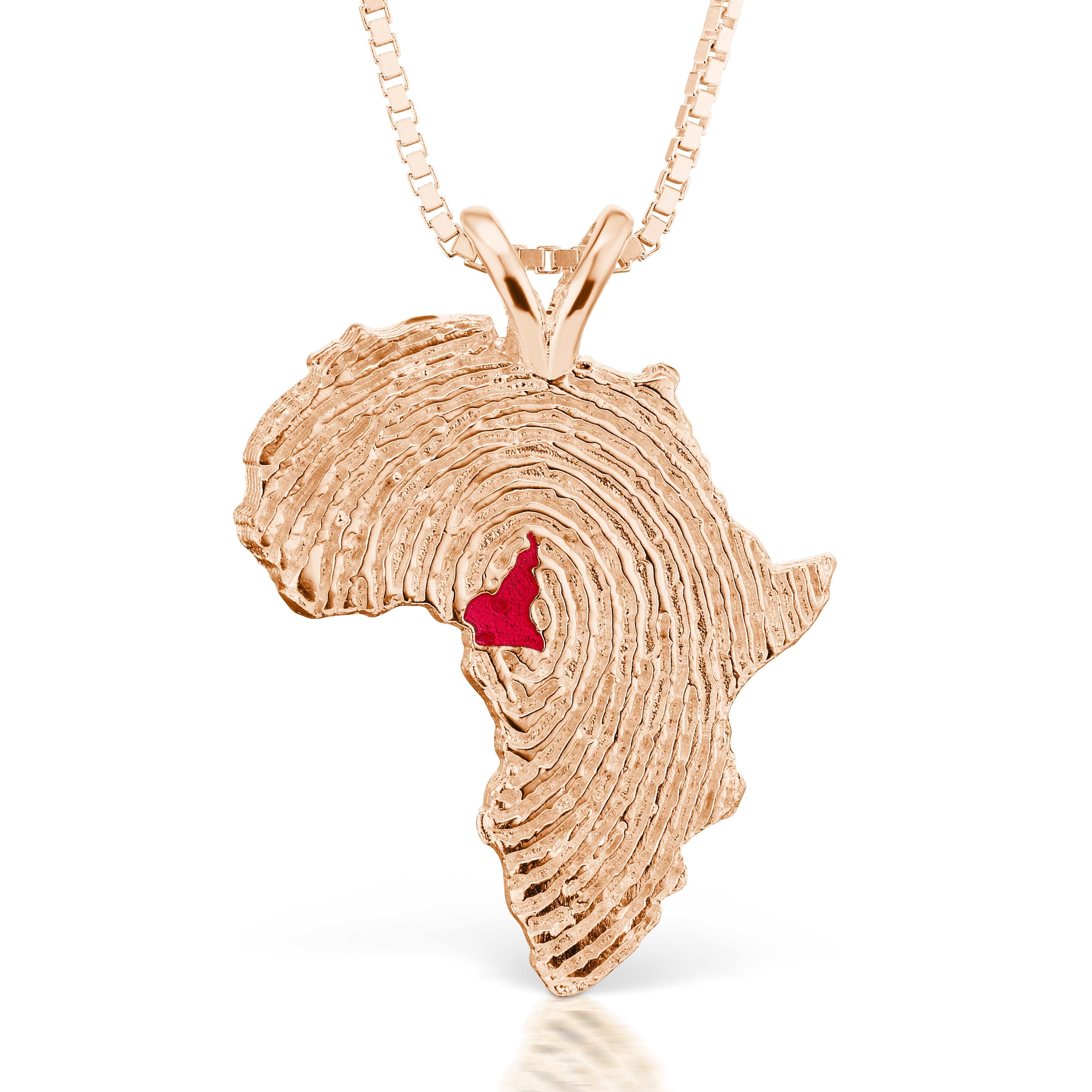 Cameroon Heirloom Pendant and Necklace | 14K Yellow Gold, Rose