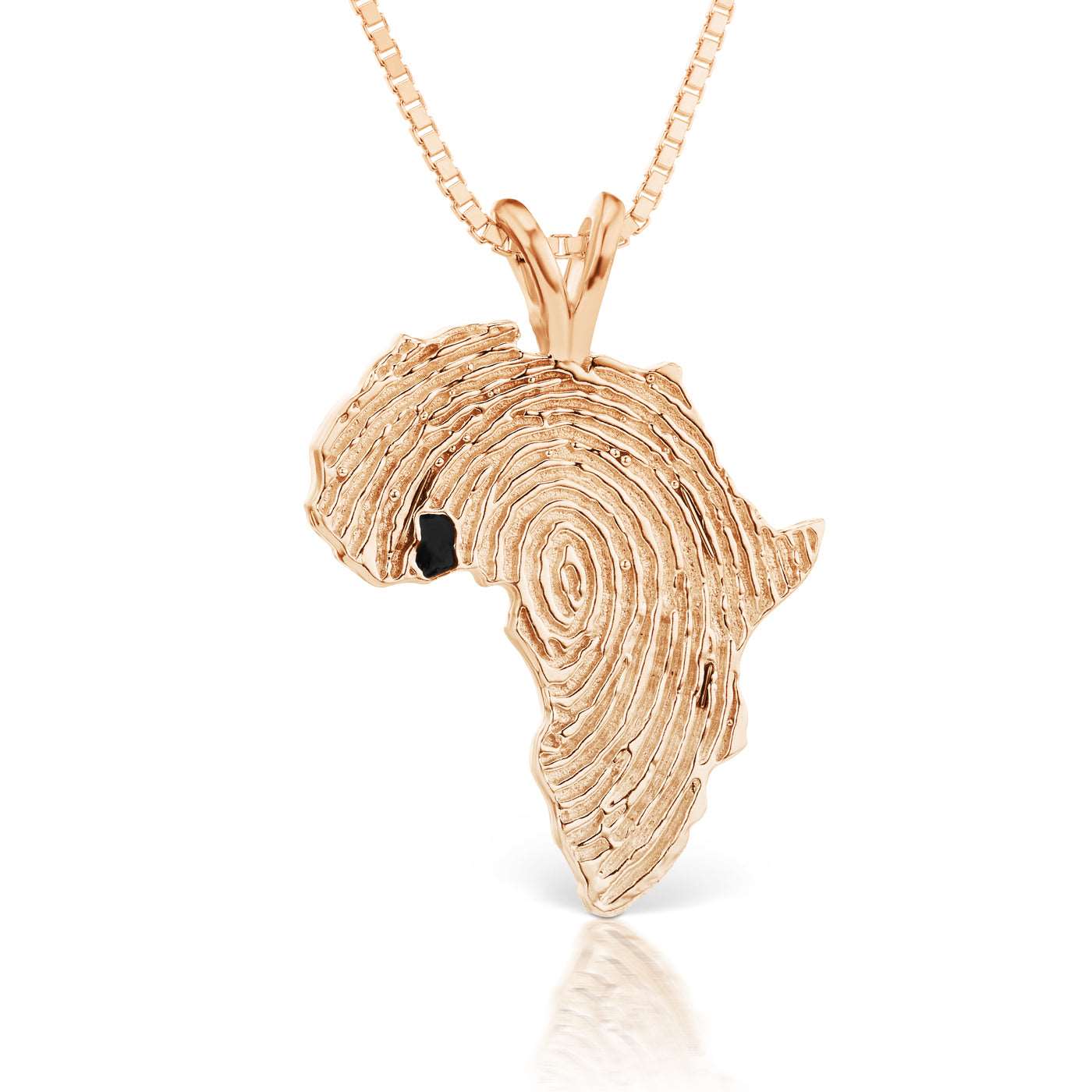 Alkebulan Africa good pendant (medium) and chain 24 carat gold plated sterling silver